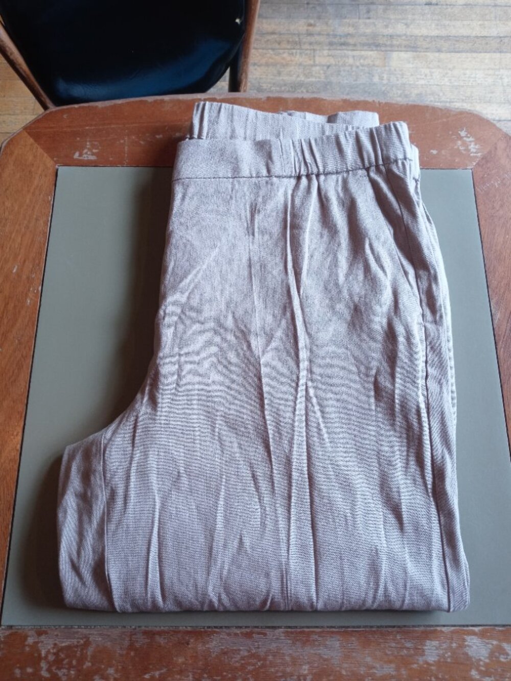NWT J. JILL linen stretch pull on crop pants in saddle khaki (LP)